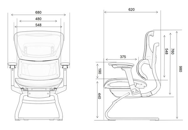 New Ergonomic Guest Visitors Waiting Room Chairs with No Wheels